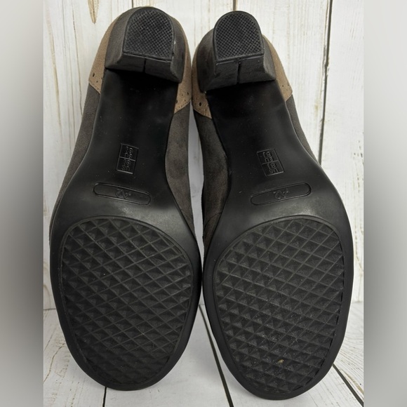 Aerosoles Suede Maryjane Prologue Gray Black Brown Size 8.5 Retro Stacked Heel - Picture 7 of 9
